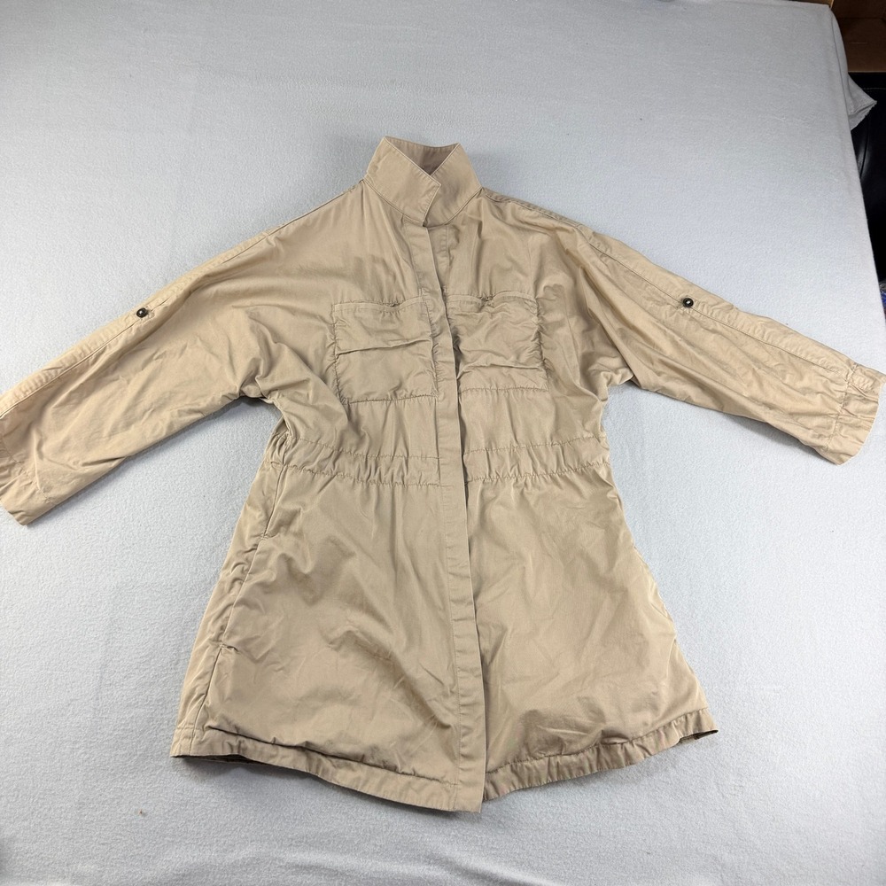 Billy Reid Womens XS Tan Cotton Utility Field Safari Jacket Khaki Roll tab USA